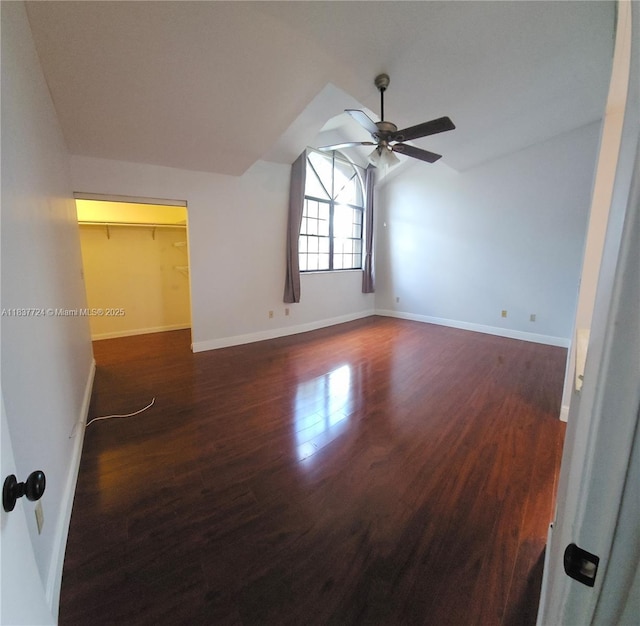 10194 SW 137th Ct Unit 10194, Miami, FL 33186 - empty room with ceiling fan, dark wood-style flooring, and lofted ceiling
