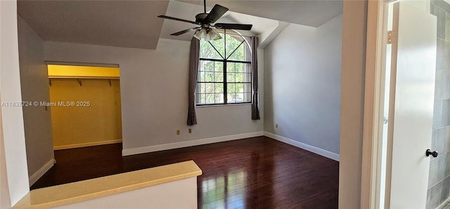 10194 SW 137th Ct Unit 10194, Miami, FL 33186 - unfurnished bedroom with dark wood finished floors, vaulted ceiling, and a spacious closet