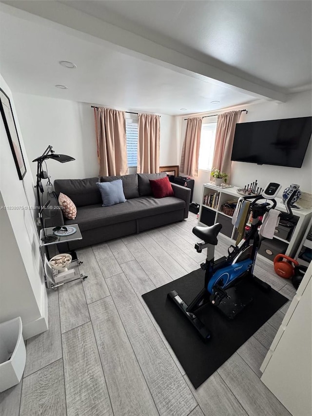 291 NW 95th St, Miami, FL 33150 - workout room featuring wood finished floors