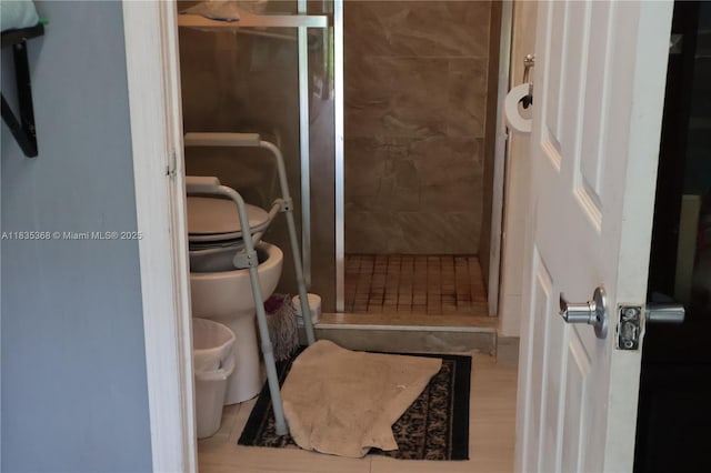 256 Broward Ave, Green Acres, FL 33463 - full bathroom with a shower stall and wood finished floors