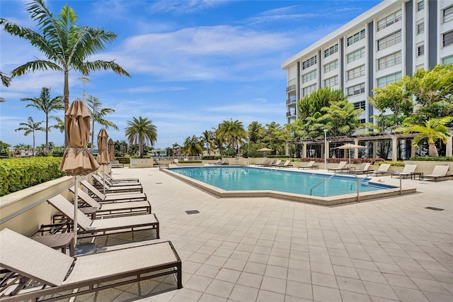 5600 Collins Ave Unit 10L, Miami Beach, FL 33140 - community pool featuring a patio area