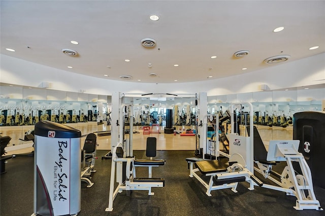 5600 Collins Ave Unit 10L, Miami Beach, FL 33140 - gym featuring recessed lighting