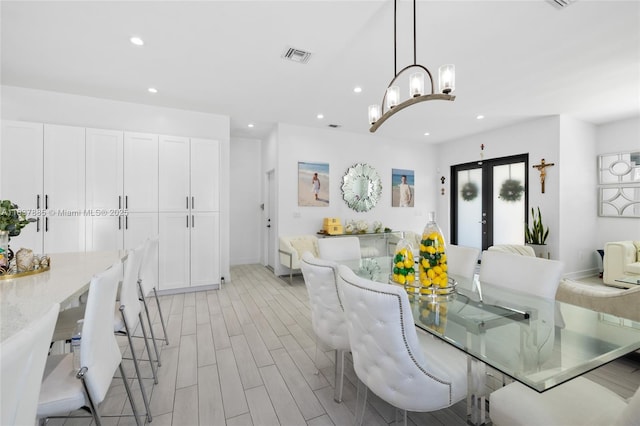 8236 SW 36th St, Miami, FL 33155 - dining room with recessed lighting, a chandelier, and french doors
