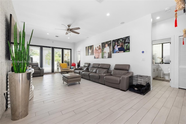 8236 SW 36th St, Miami, FL 33155 - living area with a ceiling fan and recessed lighting
