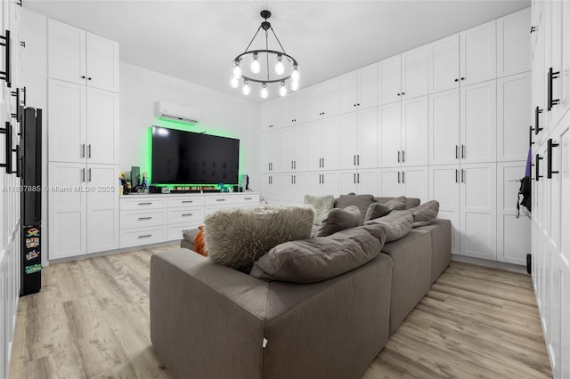 8236 SW 36th St, Miami, FL 33155 - living area featuring an AC wall unit and light wood-style flooring