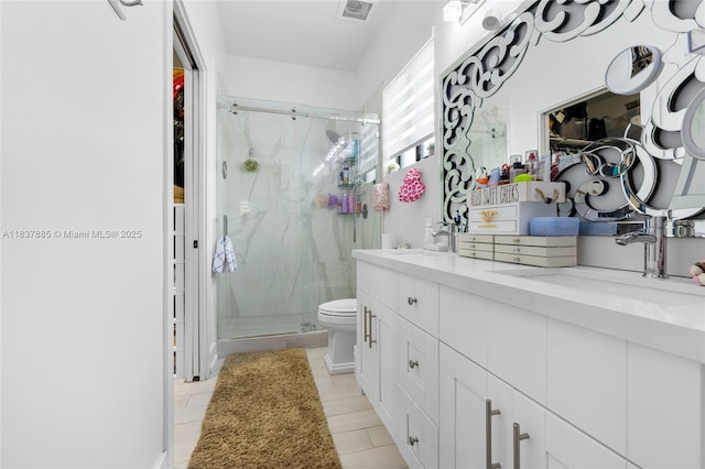 8236 SW 36th St, Miami, FL 33155 - full bath with a marble finish shower, tile patterned flooring, and double vanity