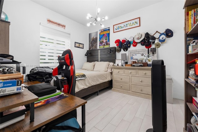 8236 SW 36th St, Miami, FL 33155 - bedroom with a chandelier and light wood-style floors