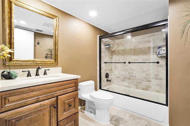 12650 SW 6th St Unit 101K, Pembroke Pines, FL 33027 - bathroom with vanity and combined bath / shower with glass door