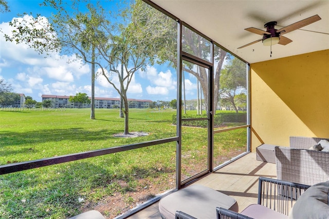 12650 SW 6th St Unit 101K, Pembroke Pines, FL 33027 - sunroom / solarium featuring a ceiling fan
