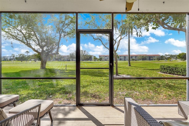12650 SW 6th St Unit 101K, Pembroke Pines, FL 33027 - sunroom with ceiling fan and healthy amount of natural light