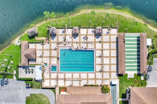 12650 SW 6th St Unit 101K, Pembroke Pines, FL 33027 - drone / aerial view of a pool