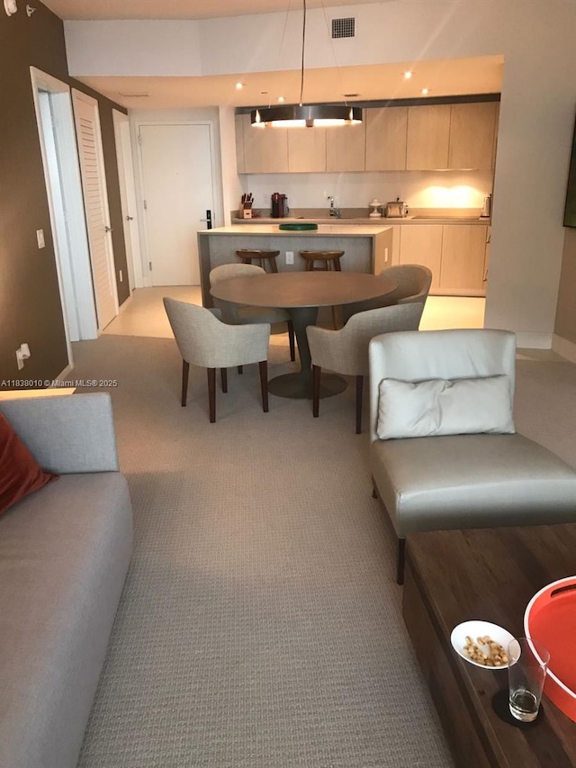 4111 S Ocean Dr Unit 3105, Hollywood, FL 33019 - dining space featuring light carpet and recessed lighting
