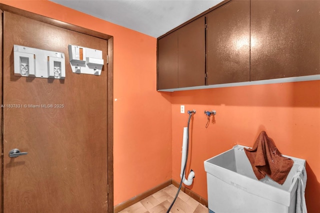 911 Mockingbird Ln, Plantation, FL 33324 - laundry room featuring cabinet space and baseboards