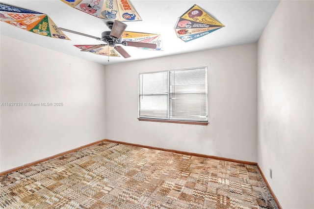 911 Mockingbird Ln, Plantation, FL 33324 - spare room featuring ceiling fan and baseboards