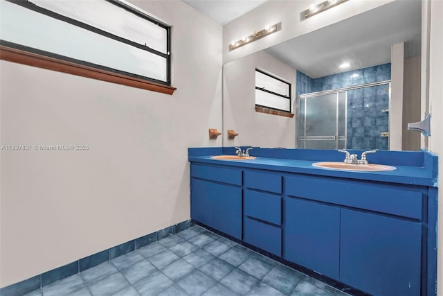 911 Mockingbird Ln, Plantation, FL 33324 - bathroom with double vanity and a stall shower