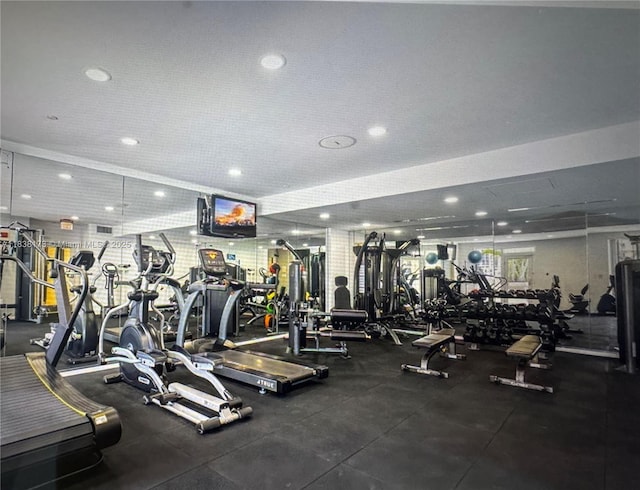 10 Aragon Ave Unit 1118, Coral Gables, FL 33134 - gym featuring recessed lighting