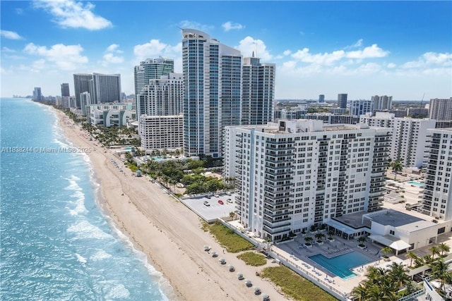 2751 S Ocean Dr Unit 1707S, Hollywood, FL 33019 - bird's eye view of skyline and waterfront with a beach