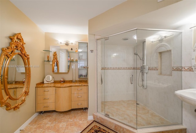 2751 S Ocean Dr Unit 1707S, Hollywood, FL 33019 - bathroom with a stall shower and tile patterned flooring