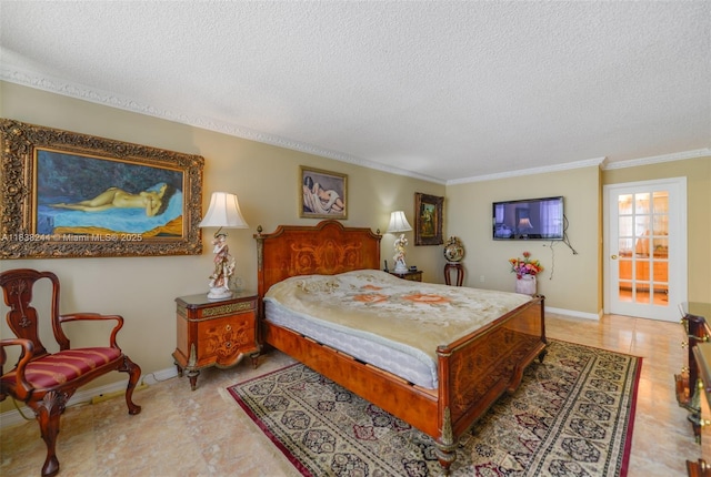 2751 S Ocean Dr Unit 1707S, Hollywood, FL 33019 - bedroom with a textured ceiling and crown molding