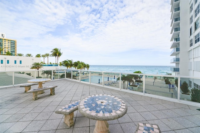 2751 S Ocean Dr Unit 1707S, Hollywood, FL 33019 - view of patio / terrace with view of water and beach