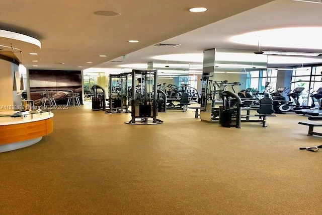 10275 Collins Ave Unit 634, Bal Harbour, FL 33154 - workout area with recessed lighting