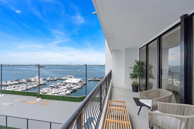 555 NE 15th St Unit 11D, Miami, FL 33132 - balcony featuring a water view and view of marina