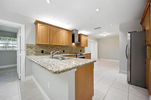 9540 NW 25th St, Sunrise, FL 33322 - kitchen featuring stainless steel appliances, light tile patterned floors, tasteful backsplash, light stone countertops, and recessed lighting