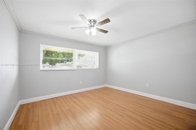 9540 NW 25th St, Sunrise, FL 33322 - spare room featuring a ceiling fan, crown molding, and light wood finished floors