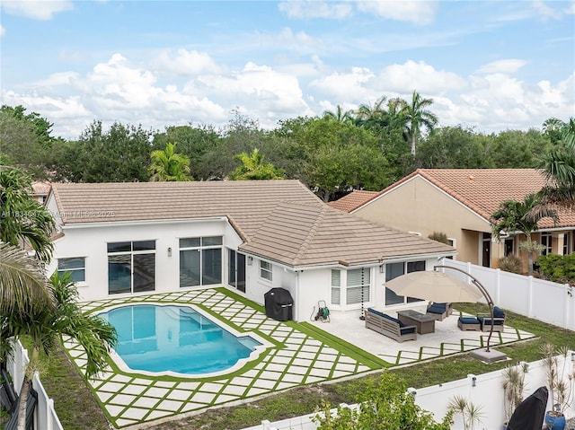 4125 SW 152nd Ave, Miramar, FL 33027 - view of swimming pool with a patio, a fenced backyard, and grilling area