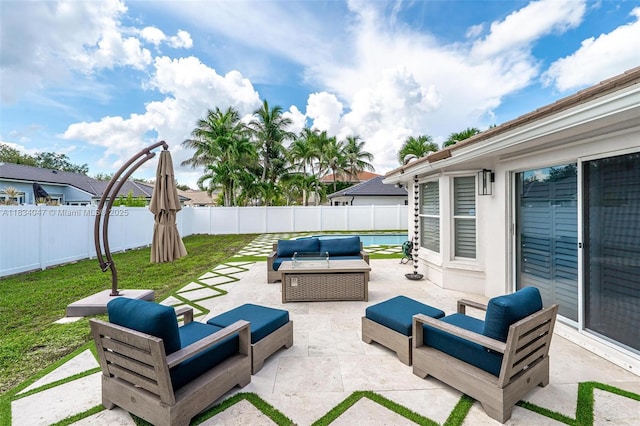4125 SW 152nd Ave, Miramar, FL 33027 - fenced backyard with an outdoor hangout area and a patio
