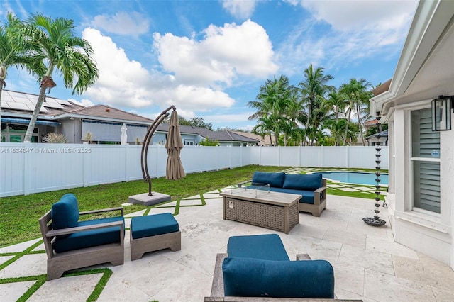 4125 SW 152nd Ave, Miramar, FL 33027 - fenced backyard featuring an outdoor living space and a patio