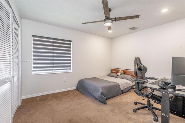 4125 SW 152nd Ave, Miramar, FL 33027 - bedroom featuring carpet floors, a desk, ceiling fan, and recessed lighting