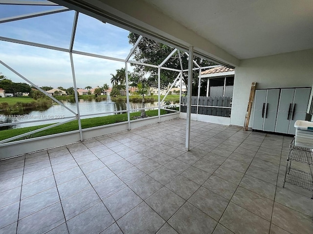 10824 Fillmore Dr, Boynton Beach, FL 33437 - view of patio / terrace featuring a water view and a lanai