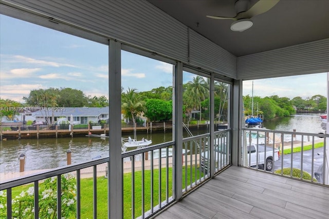 1200 SW 12th St Unit 214, Fort Lauderdale, FL 33315 - unfurnished sunroom featuring a water view