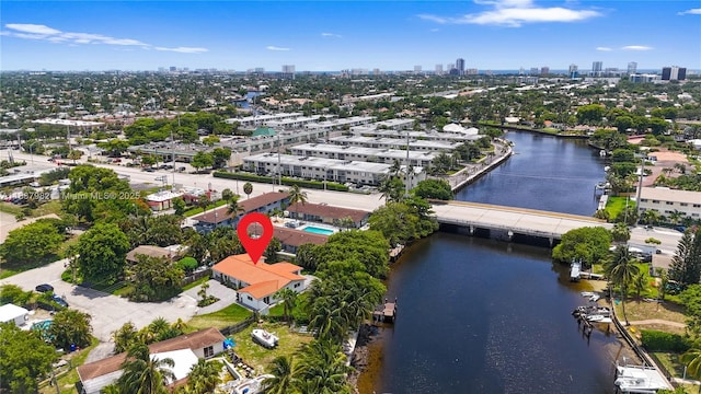 1710 SW 1st Ave, Pompano Beach, FL 33060 - drone / aerial view of city skyline and a large body of water