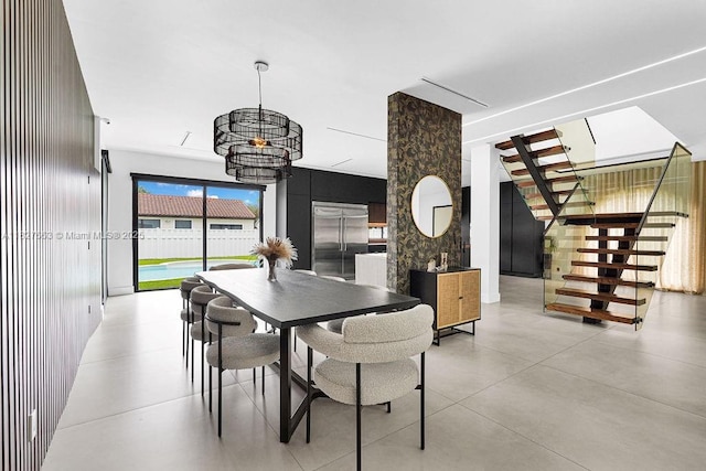 10746 Charleston Pl, Cooper City, FL 33026 - dining space featuring stairway and a chandelier