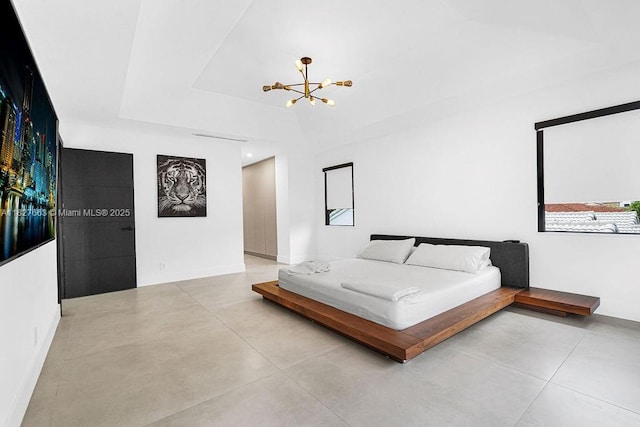 10746 Charleston Pl, Cooper City, FL 33026 - bedroom with a chandelier, a tray ceiling, and recessed lighting