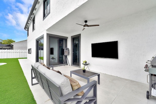 10746 Charleston Pl, Cooper City, FL 33026 - view of patio with ceiling fan and outdoor lounge area
