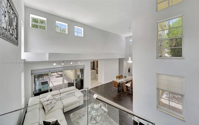 15281 Wilshire Ct, Pembroke Pines, FL 33027 - living room with a high ceiling and wood finished floors