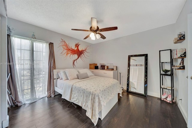 15281 Wilshire Ct, Pembroke Pines, FL 33027 - bedroom featuring dark wood-style flooring and a ceiling fan