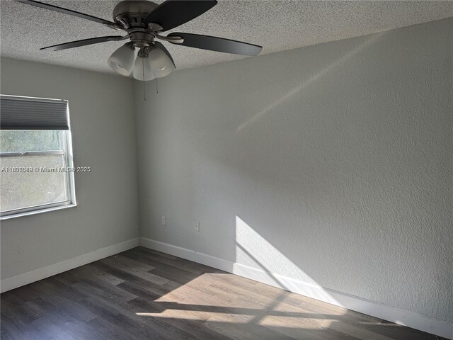 4235 N University Dr Unit 312, Sunrise, FL 33351 - spare room featuring a textured ceiling, dark wood finished floors, and ceiling fan