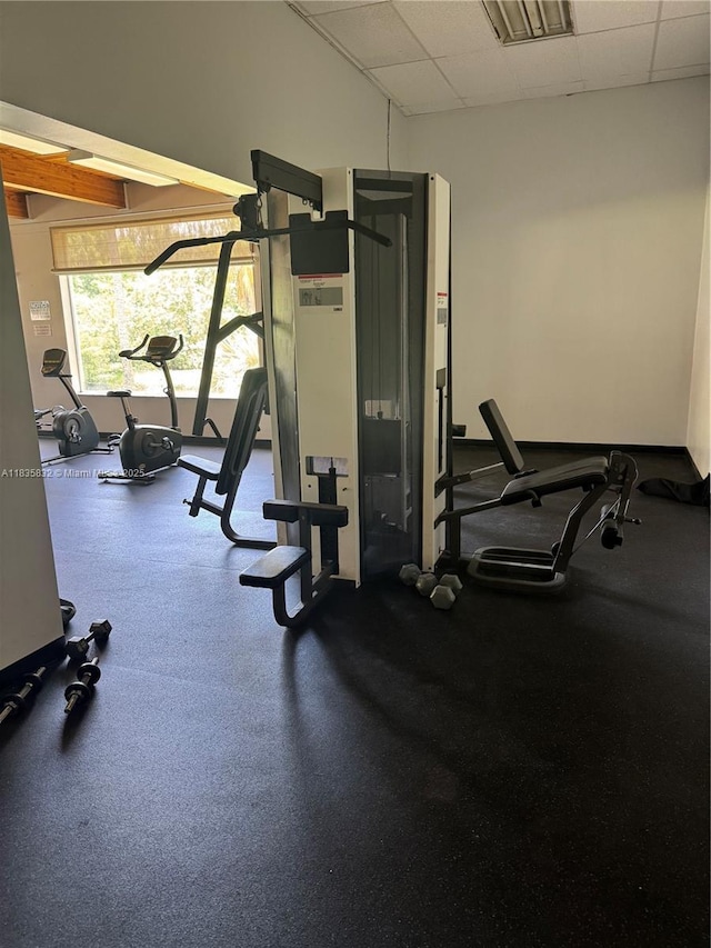 7480 NW 17th St Unit 103, Plantation, FL 33313 - workout area with a drop ceiling
