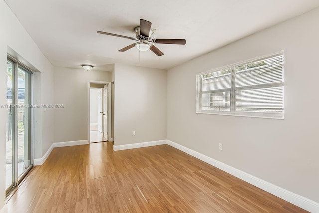 7904 Alhambra Blvd, Miramar, FL 33023 - empty room featuring light wood-style floors and a ceiling fan