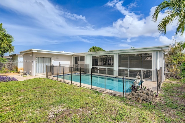 7904 Alhambra Blvd, Miramar, FL 33023 - rear view of property with a sunroom, a patio, and stucco siding