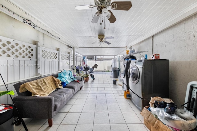 1178 NW 123rd Pl Unit 1210, Miami, FL 33182 - sunroom featuring washer and dryer and ceiling fan