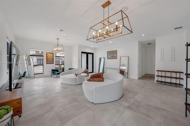 14832 SW 39th Ter, Miami, FL 33185 - living room featuring a chandelier and recessed lighting