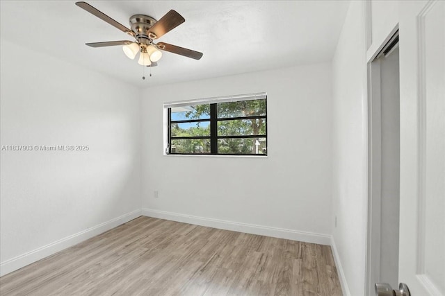 6424 Pierce St, Hollywood, FL 33024 - empty room featuring light wood-style floors and a ceiling fan