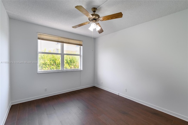 10140 W Bay Harbor Dr Unit 201A, Bay Harbor Islands, FL 33154 - unfurnished room with dark wood-type flooring, a textured ceiling, and ceiling fan