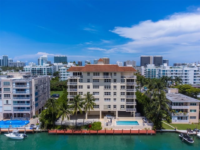 10140 W Bay Harbor Dr Unit 201A, Bay Harbor Islands, FL 33154 - view of property with a city view and a water view