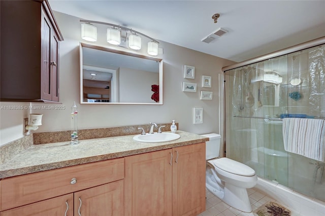 23344 Carolwood Ln Unit 303, Boca Raton, FL 33428 - bathroom with tile patterned floors, vanity, and a shower stall
